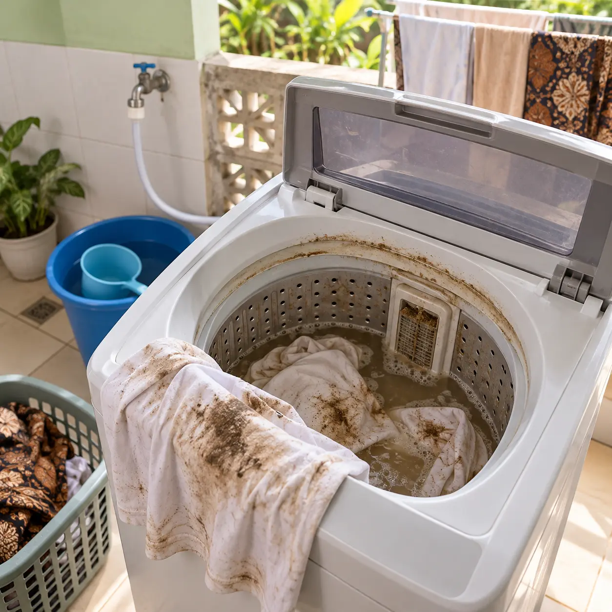 Bubuk pembersih mesin cuci BlitzClean TUB-3000 dalam kemasan sachet