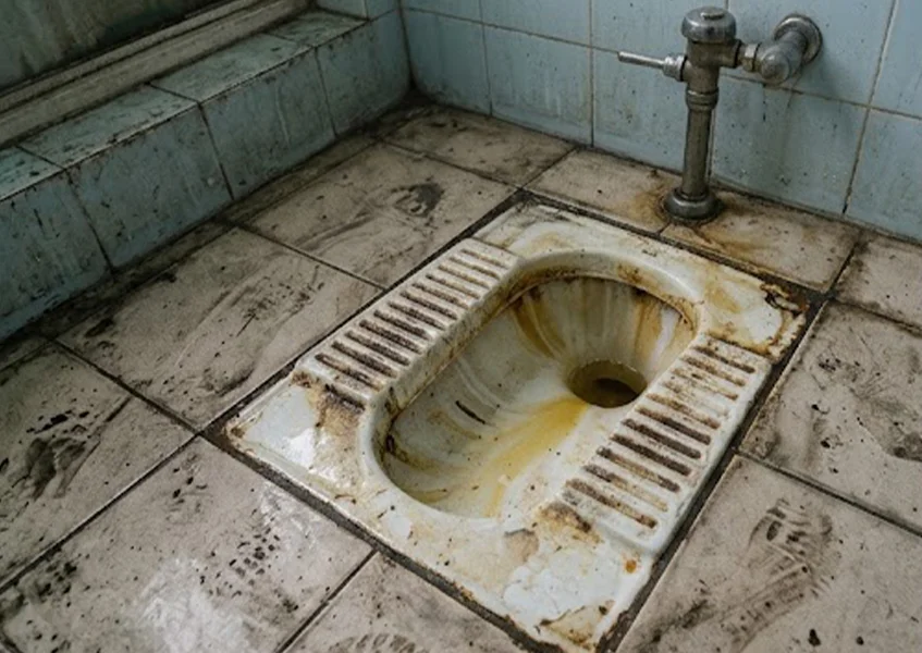 Kondisi kamar mandi sesudah dibersihkan dengan BlitzClean X-5000